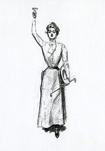 乗馬用具を身に着けたギブソンの少女、1902年頃 作： Charles Dana Gibson